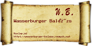 Wasserburger Balázs névjegykártya