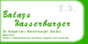 balazs wasserburger business card