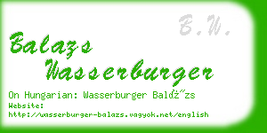 balazs wasserburger business card